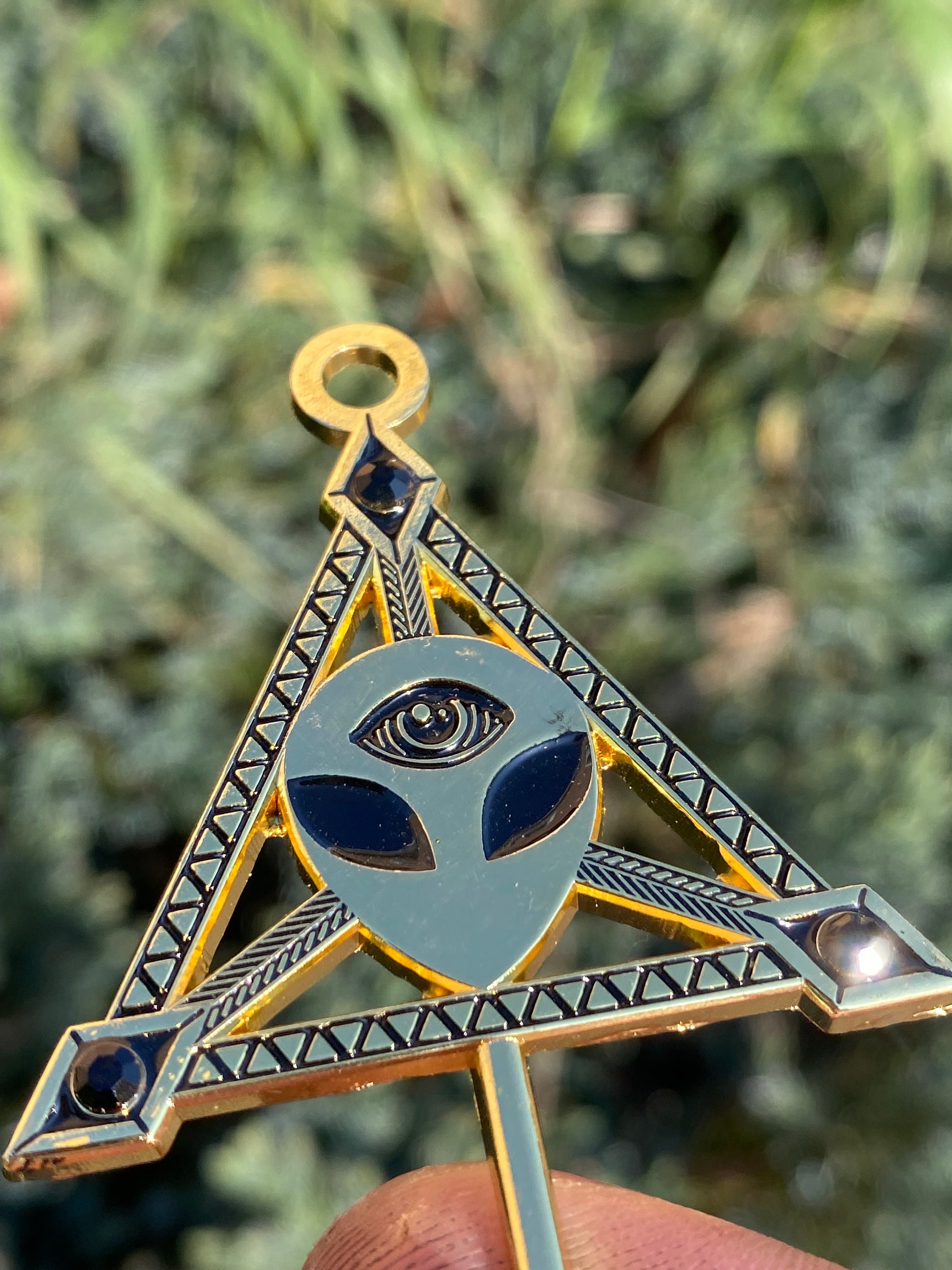 Collectible All Seeing Alien Spoon/pendant ft. Black Gems - Etsy