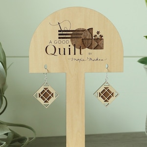 Churn Dash Quilt Block Earrings