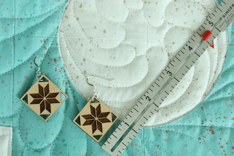 Lemoyne Star Quilt Block Earrings Etsy