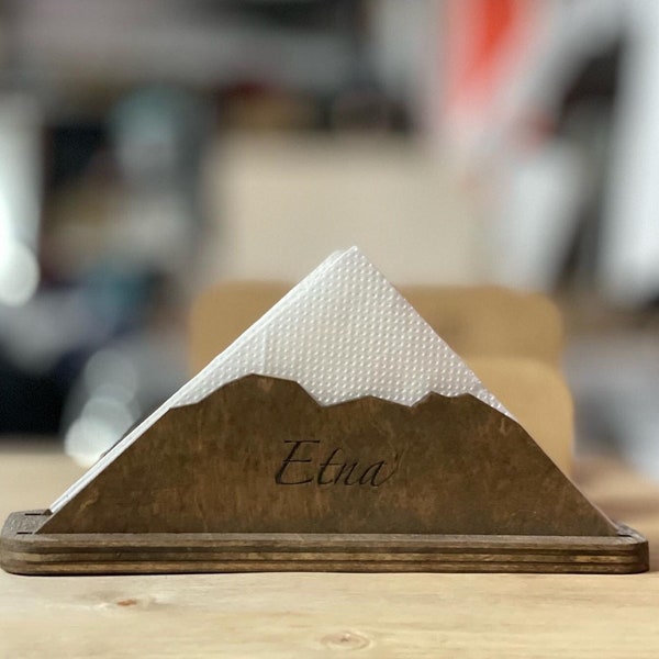 Mountain napkin holder / Etna / Mont Blanc / Any mountain on request