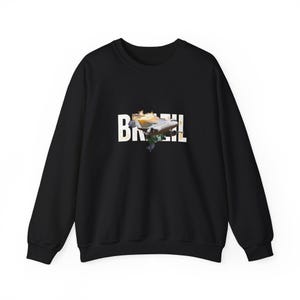 Brazil Tourism Legends Unisex Sweatshirt, Football Stadiums Love Crewneck Jumper, Soccer Fan Gift Pullover, Brazilian Travel Heart Flag Top,