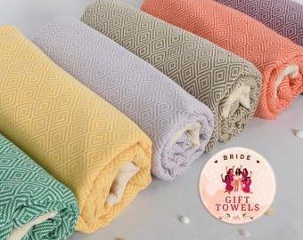 Personalized Turkish Cotton Beach Towel: Wedding & Bachelorette Gift