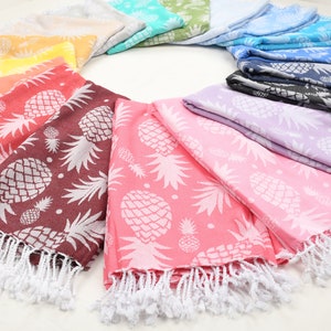 Pineapple Turkish Cotton Beach Towel: Bachelorette Party Gift (36x70) image 4