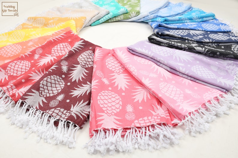 Pineapple Turkish Cotton Beach Towel: Bachelorette Party Gift (36x70) image 4