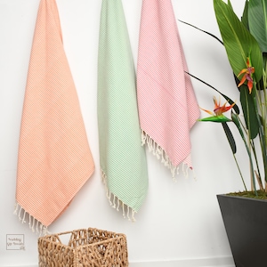 Handmade Turkish Cotton Striped Bath Towel, Personalized Gift (40x70 in.) image 7