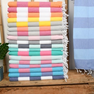 Personalized Gifts, Turkish Towel, 40&quot;x70&quot; Cotton Striped Towel, Monogram Beach Towel, Bachelorette Party Gift, Gift Boxes Towel,