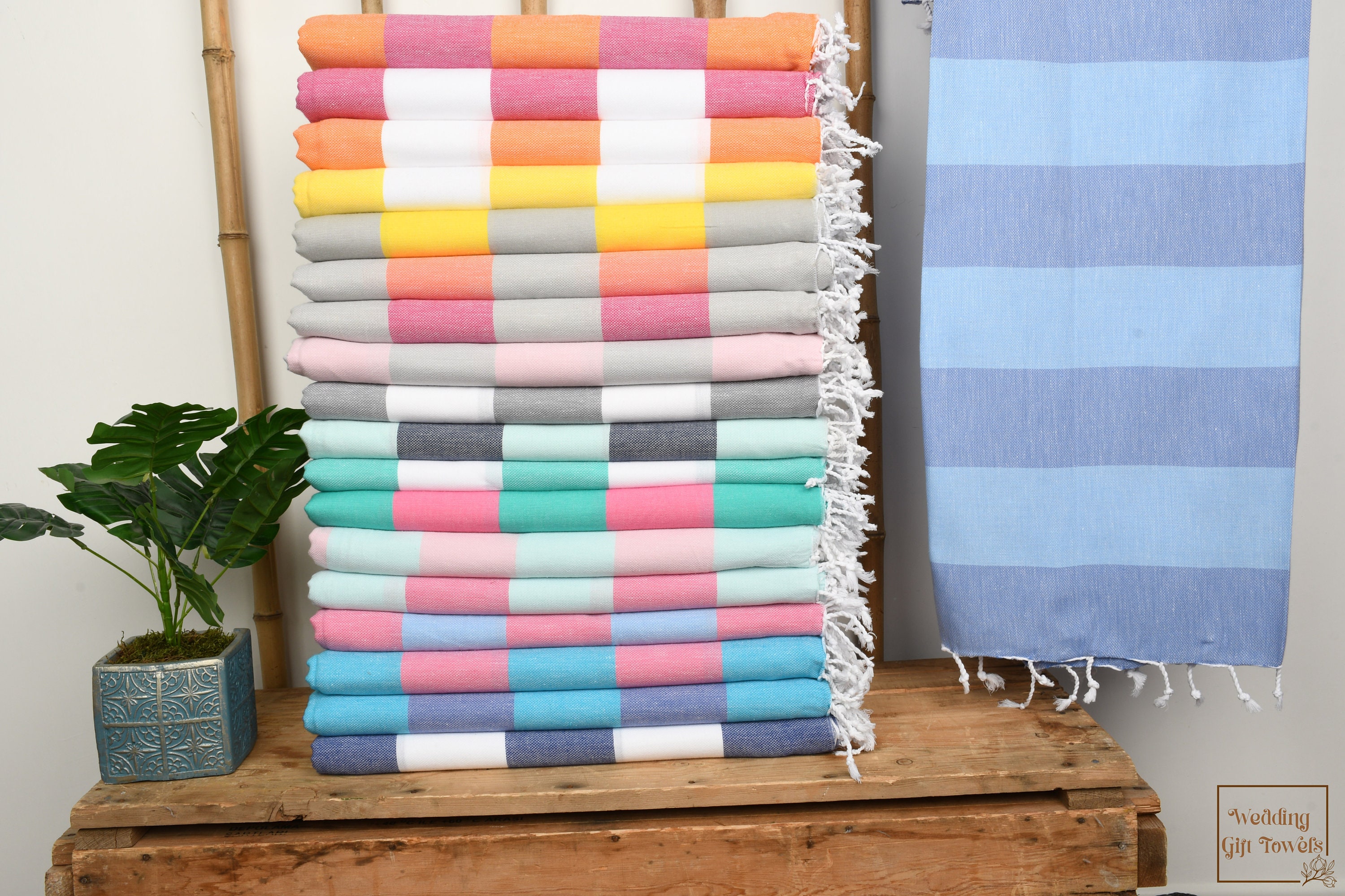 Personalized Gifts, Turkish Towel, 40"x70" Cotton Striped Towel, Monogram Beach Towel, Bachelorette Party Gift, Gift Boxes Towel,
