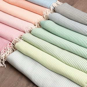 Handmade Turkish Cotton Striped Bath Towel, Personalized Gift (40x70 in.) image 5