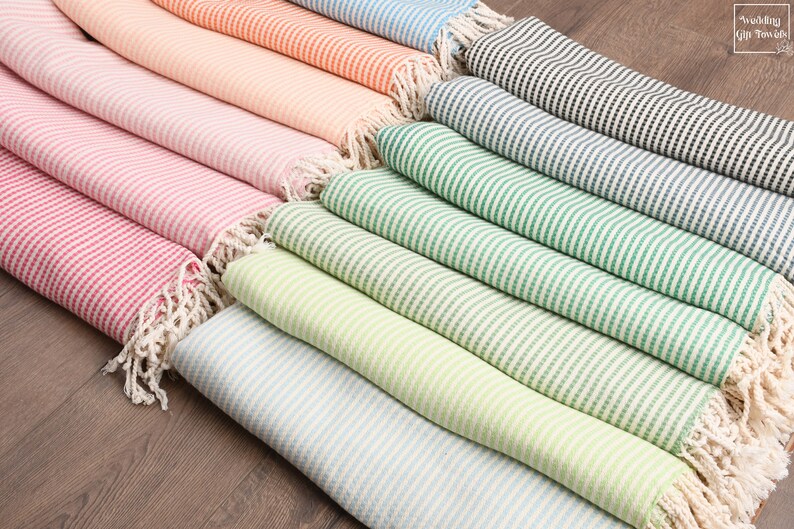 Handmade Turkish Cotton Striped Bath Towel, Personalized Gift (40x70 in.) image 5