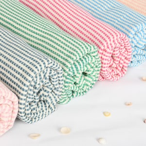 Handmade Turkish Cotton Striped Bath Towel, Personalized Gift (40x70 in.) image 1