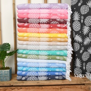 Pineapple Turkish Cotton Beach Towel: Bachelorette Party Gift (36x70) image 3