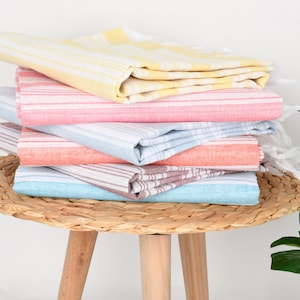 Personalized Turkish Cotton Towel, Striped Wedding Gift (37x65 inches)