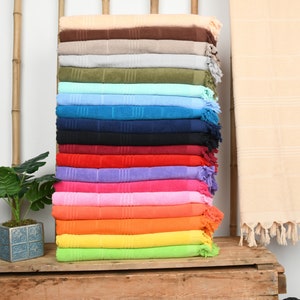 Wedding Gift, Housewarming Gift, Bachelorette Party Decorations, Girls Weekend Favor, 36&quot;x71&quot; Cotton Striped Terry Towel,  Spa Gift,