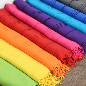 Monogrammed Turkish Beach Towel: 100% Cotton, Bridal Shower Gift (40"x70")