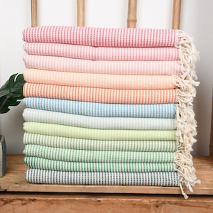 Handmade Turkish Cotton Striped Bath Towel, Personalized Gift (40x70 in.) image 3