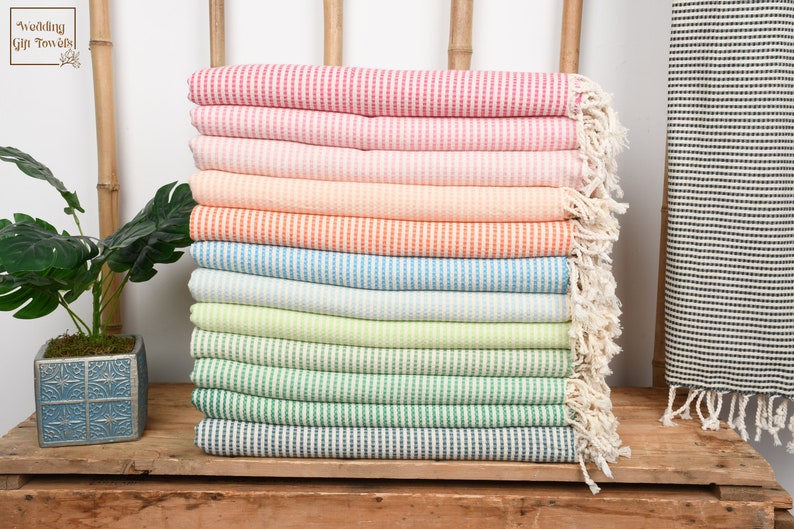 Handmade Turkish Cotton Striped Bath Towel, Personalized Gift (40x70 in.) image 3
