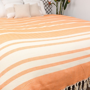 Boho Throw Blankets, Bridal Shower Gift, Bridesmaid Gifts, 79x95 Cotton Herringbone Blanket, Turkish Blanket, Personalized Gifts,