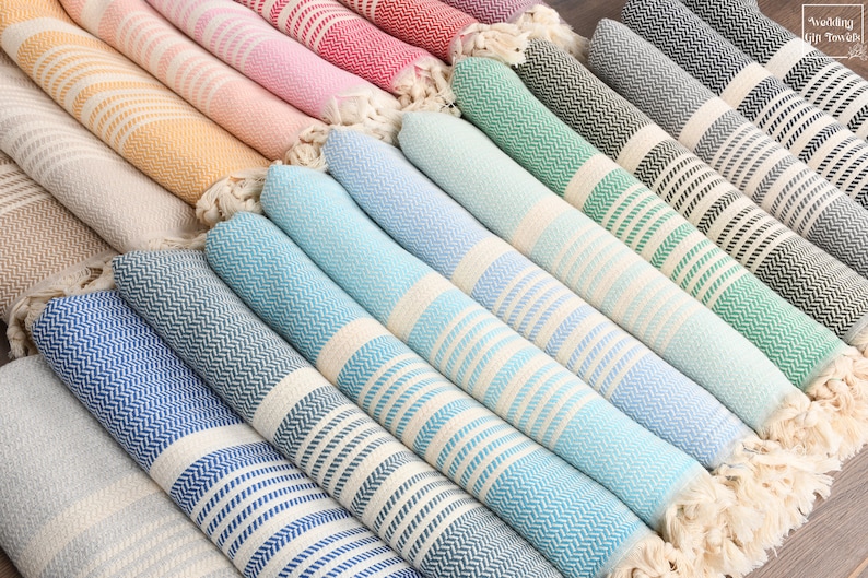 Personalized Turkish Cotton Beach Towel: Striped Bachelorette Gift image 1