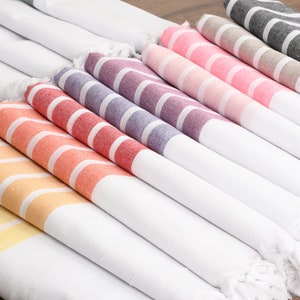 Striped Turkish Cotton Towel, Bachelorette Wedding Gift, 40x71 Inches