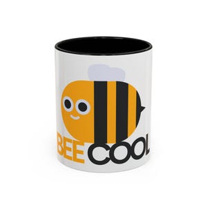 Bee Cool Accent Kaffeetasse - lustiges Bienendesign, Geschenk für Bienenliebhaber, niedliches Trinkgeschirr, Home Office Decor, Geburtstagsgeschenk