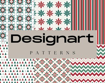 Christmas Digital Paper Pack: Elegant Holiday Patterns (Instant Download)