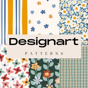 Pattern digital paper, Flowers Digital Paper Pack, Simple elegant Patterns, flowers Paper, 6 digital paper pack, INSTANT DOWNLOAD