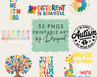 36 png + Autism Png Bundle, Autism Awareness Coquette Png, Autism Awareness Bundle PNG, Autism Mom Dad Teacher Designs (Digital Download)