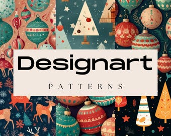 Christmas Digital Paper Pack: Seamless Xmas Patterns (Digital Download)