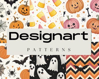 Halloween Digital Paper Pack: Spooky Seamless Patterns (Digital Download)