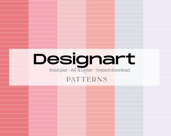 Pastel Digital Paper: College Ruled, A4 & Letter Size (Instant Download)