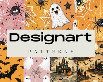 Halloween Digital Paper Pack: Simple Spooky Patterns (Digital Download)