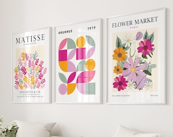 Matisse & Bauhaus Print Set: Flower Market, Modern Wall Art (Digital Download)