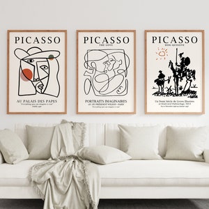 Picasso Don Quixote, Picasso Exhibition Poster, Picasso Print Set of 3