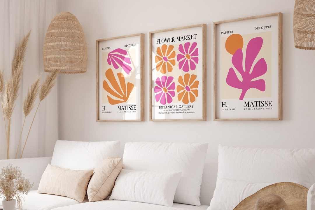 Pink Henri Matisse Print Set, Flower Market Wall Art, Gallery Wall Set ...