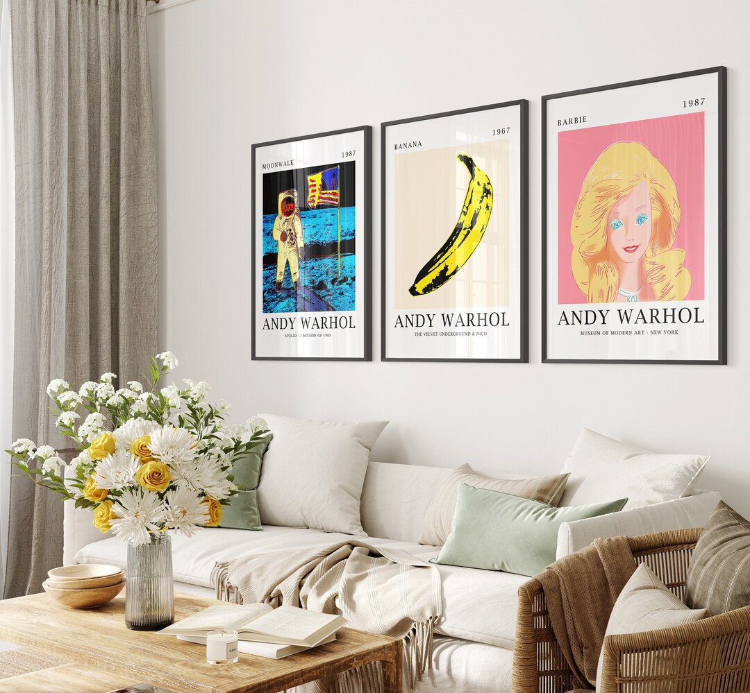 Andy Warhol Print Set of 3 , Gallery Wall Set, Andy Warhol Poster ...