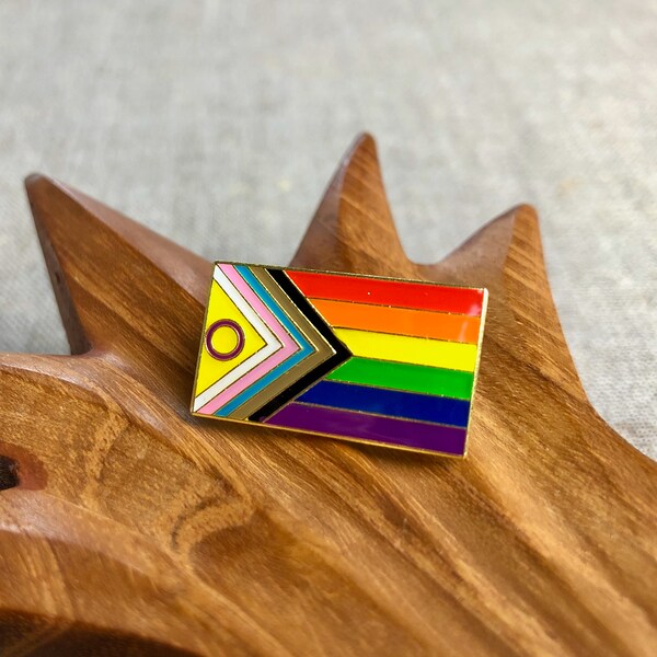 Progress Flag | Pride Pin | Hart Emaille Anstecknadel | Pride Badge Pin | LGBT Flagge | CSD Flagge