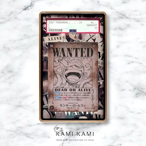 Monkey D. Luffy Card Display Case: Hand-Drawn One Piece Art, Magnetic Frame