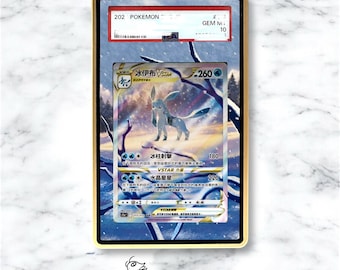Vitrina de exhibición de cartas Pokémon personalizadas Glaceon vstar para PSA/BGS