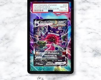 Gengar Vmax aangepaste Pokémon Card Graded-vitrine voor PSA/BGS