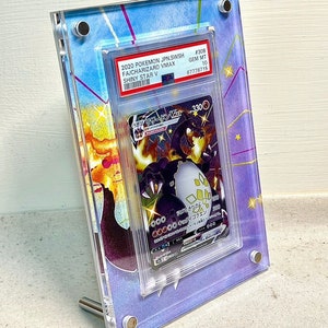 Étui à cadre en dalle PSA avec affichage de carte Pokémon personnalisé brillant Charizard VMAX