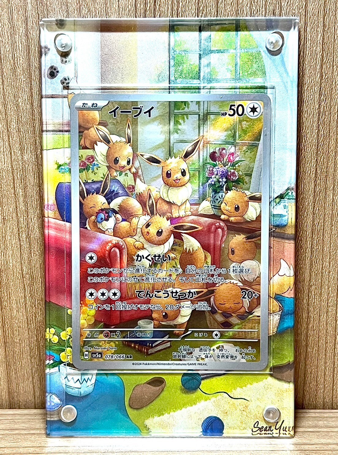Eevee AR Crimson Haze Custom Pokémon Card Display Frame Case Eevee AR Crimson Haze Custom Pokémon Card Display Frame Case