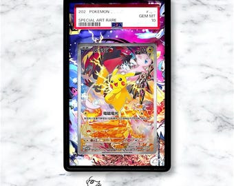 Vitrina de exhibición personalizada con tarjeta Pokémon promocional china de Pikachu para PSA/BGS