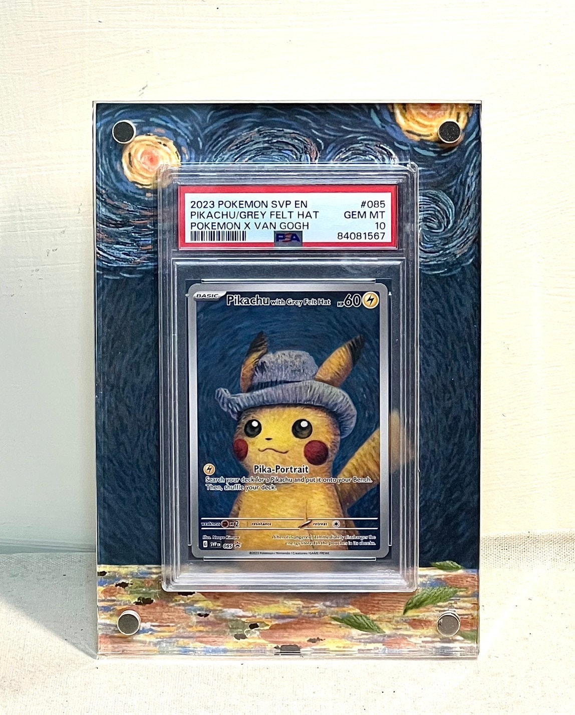 Pikachu With Grey Felt Hat Van Gogh Custom Pokémon Card Pikachu With Grey Felt Hat Van Gogh Custom Pokémon Card