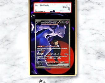 Team Rocket's Mewtwo ex Sar/Sir Mega Dream Custom Pokémon Card Graded Display Case for PSA/BGS