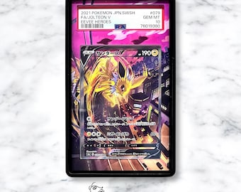 Jolteon V Custom Pokémon Graded Card Display Case