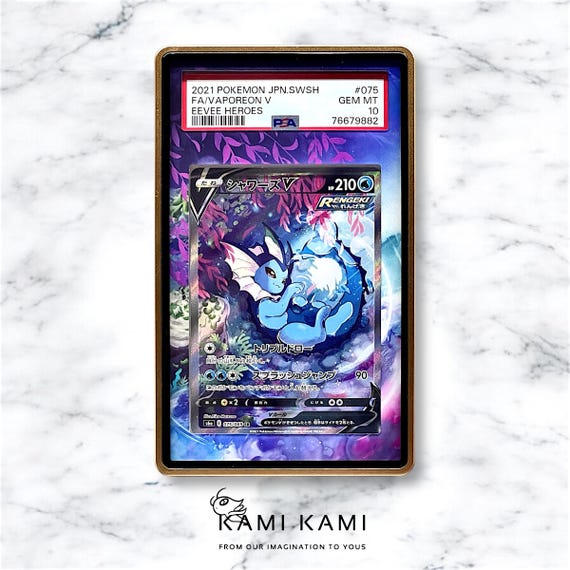 Vaporeon V Custom Pokémon Card Graded Display Case for PSA/BGS - Etsy