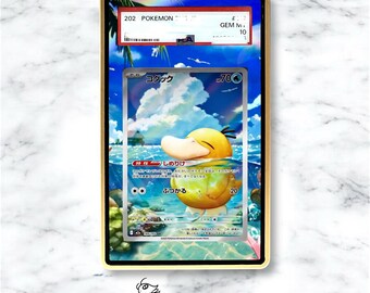 Psyduck AR Custom Pokémon Card Graded Display Case for PSA/BGS