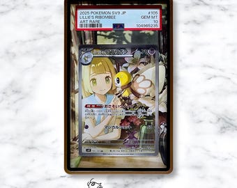 Vitrina personalizada Ribombee de Lillie para tarjetas Pokémon, diseñada para PSA/BGS