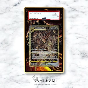 May include: A graded Pok&eacute;mon trading card in a gold-colored case. The card features a gold and brown design with Japanese text and the number 280. The case has a red and white label with the number 10.