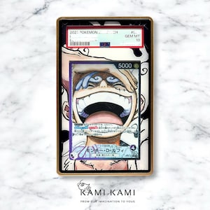 Custom One Piece Card Display Case: Monkey D. Luffy Art, Magnetic Frame